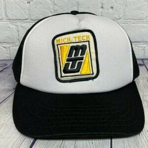 Crooked Patch Vintage Mich. Tech Trucker Hat Cap Mesh Sew On Embroidered Patch
